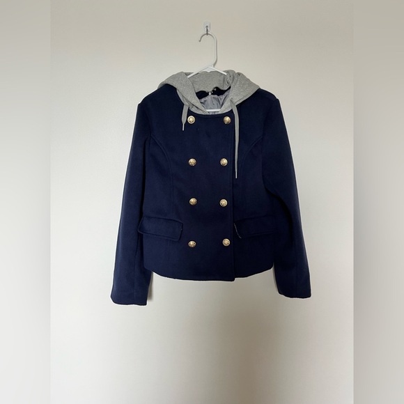 Anthropologie Maeve Twofer Hoodie Peacoat - Picture 4 of 14